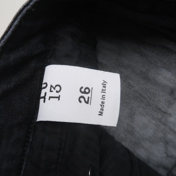 R13 Boy Straight Jeans in Black Marble Size 26 - Picture 6 of 15